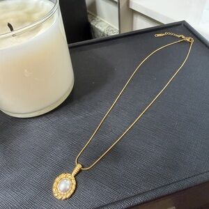 Gold Necklace with Pearl Pendant